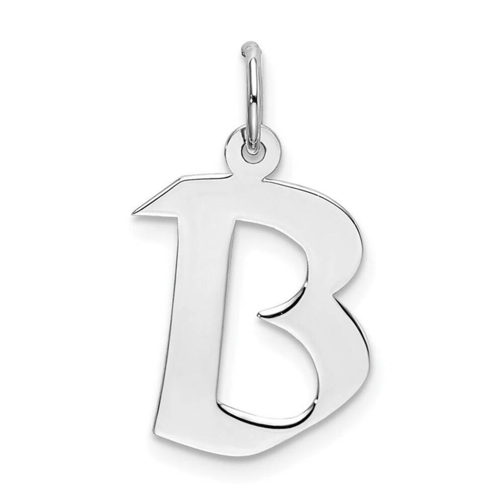 Sterling Silver Karlie Collection Artisan Block Initial Charm Letter B